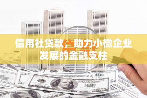 东方信用社贷款，助力小微企业发展的金融支柱