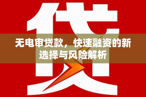 东方无电审贷款，快速融资的新选择与风险解析