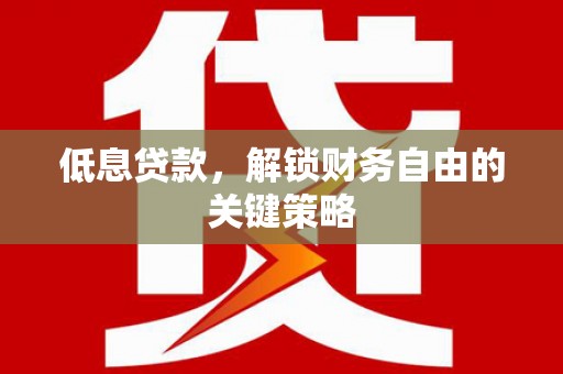 东方低息贷款，解锁财务自由的关键策略