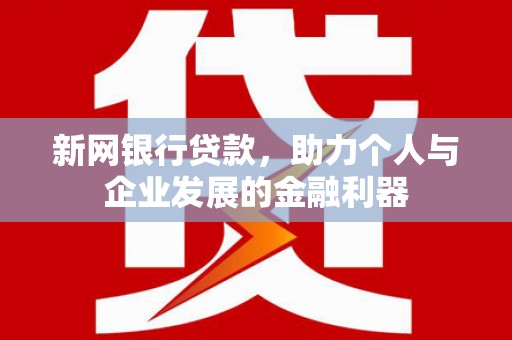 东方新网银行贷款，助力个人与企业发展的金融利器