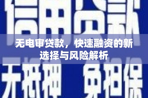 东方无电审贷款，快速融资的新选择与风险解析