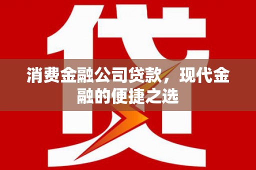 东方消费金融公司贷款，现代金融的便捷之选