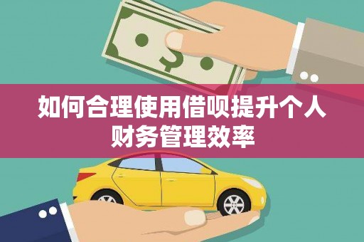 东方如何合理使用借呗提升个人财务管理效率