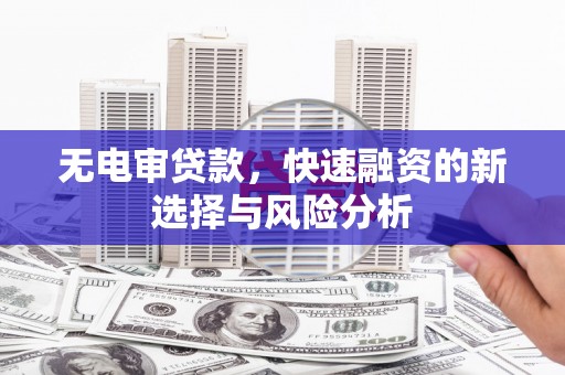 东方无电审贷款，快速融资的新选择与风险分析