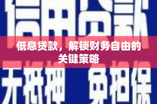 东方低息贷款，解锁财务自由的关键策略