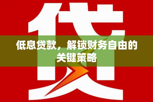 东方低息贷款，解锁财务自由的关键策略