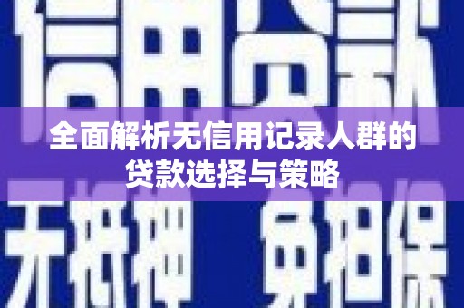 东方全面解析无信用记录人群的贷款选择与策略