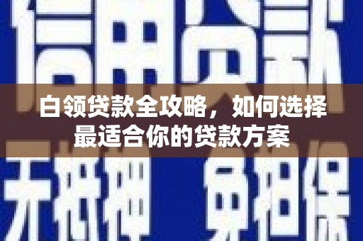 东方白领贷款全攻略，如何选择最适合你的贷款方案